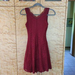 Small Charlotte Russe burgundy lace dress